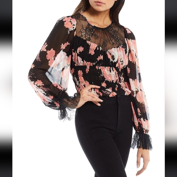 Free People Daphne Floral Print Blouse - Picture 2 of 7